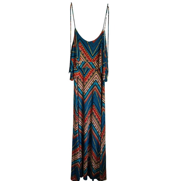 WASABI + MINT Womens Native Aztec Western Print Maxi Dress Size Large - Picture 2 of 13